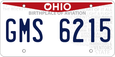 OH license plate GMS6215