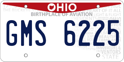 OH license plate GMS6225