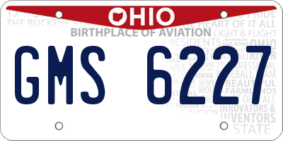 OH license plate GMS6227