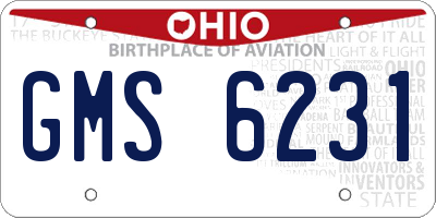OH license plate GMS6231