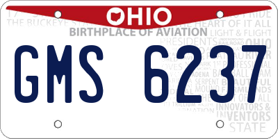OH license plate GMS6237