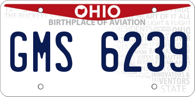 OH license plate GMS6239