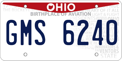 OH license plate GMS6240