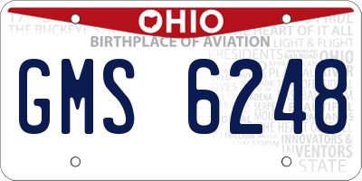 OH license plate GMS6248
