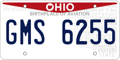 OH license plate GMS6255