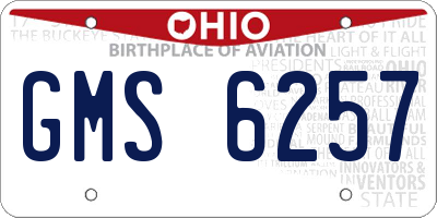 OH license plate GMS6257