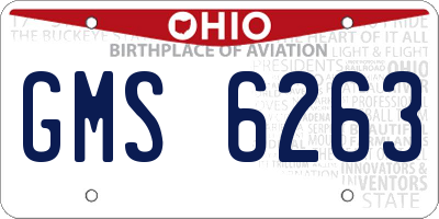 OH license plate GMS6263