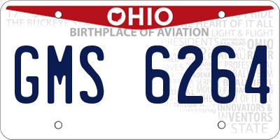 OH license plate GMS6264