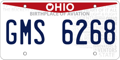 OH license plate GMS6268