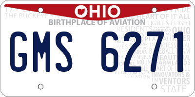 OH license plate GMS6271