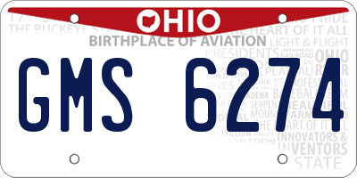OH license plate GMS6274
