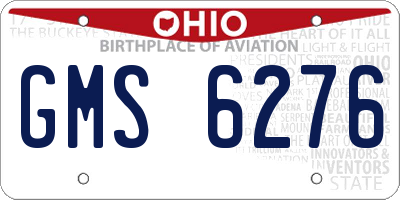 OH license plate GMS6276