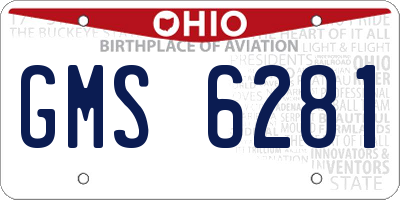 OH license plate GMS6281