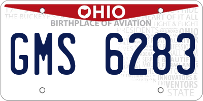 OH license plate GMS6283
