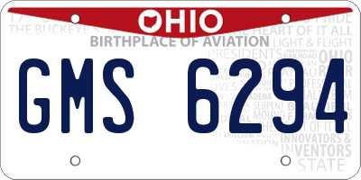 OH license plate GMS6294