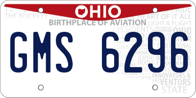 OH license plate GMS6296