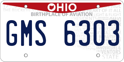OH license plate GMS6303
