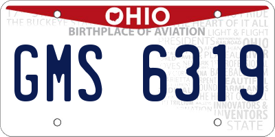 OH license plate GMS6319