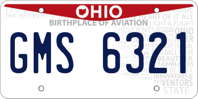 OH license plate GMS6321