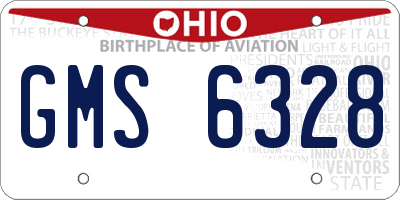 OH license plate GMS6328