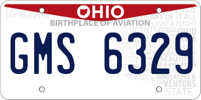 OH license plate GMS6329