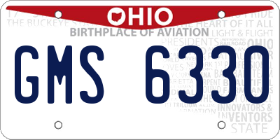 OH license plate GMS6330