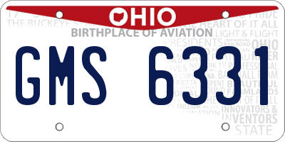 OH license plate GMS6331
