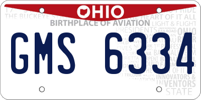 OH license plate GMS6334