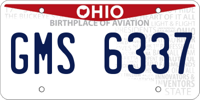 OH license plate GMS6337