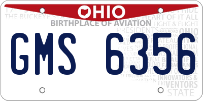 OH license plate GMS6356