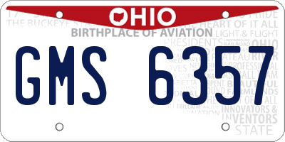 OH license plate GMS6357