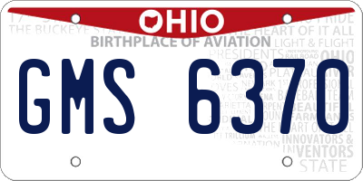 OH license plate GMS6370