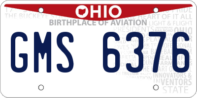 OH license plate GMS6376