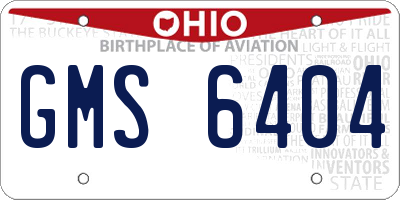 OH license plate GMS6404