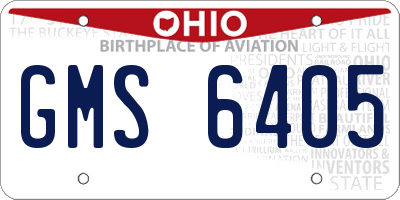OH license plate GMS6405