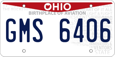 OH license plate GMS6406