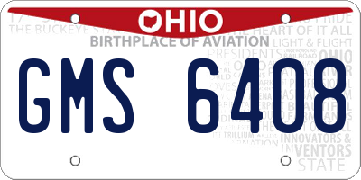 OH license plate GMS6408