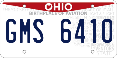OH license plate GMS6410