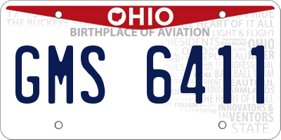 OH license plate GMS6411