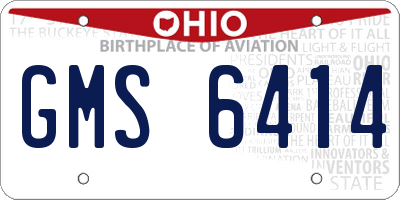 OH license plate GMS6414