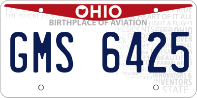 OH license plate GMS6425