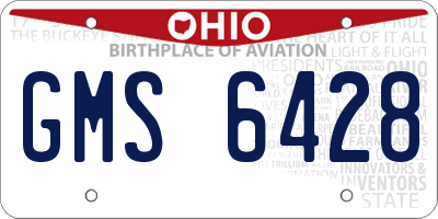 OH license plate GMS6428
