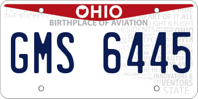 OH license plate GMS6445