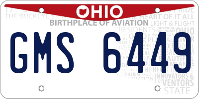 OH license plate GMS6449