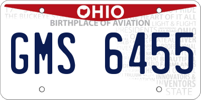 OH license plate GMS6455
