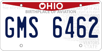 OH license plate GMS6462