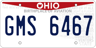OH license plate GMS6467