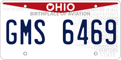 OH license plate GMS6469