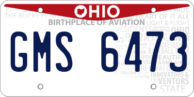 OH license plate GMS6473
