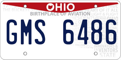 OH license plate GMS6486